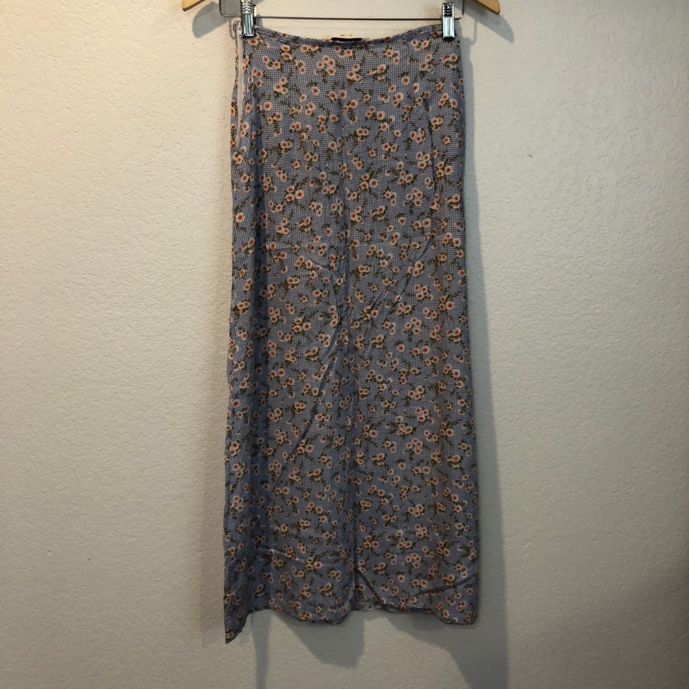 VTG 90s/00s BRENTWOOD Gingham Floral Maxi Skirt